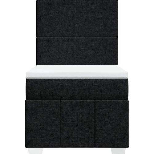  Krevet s oprugama i madracem crni 100 x 200 cm od tkanine Slike