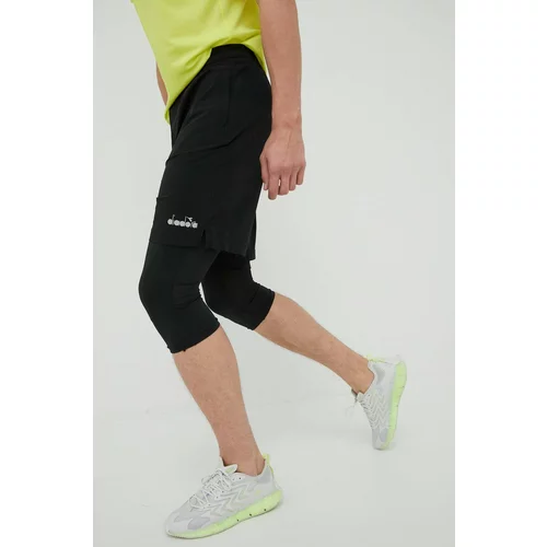 Diadora Kratke hlače za trčanje Be One za muškarce, boja: crna