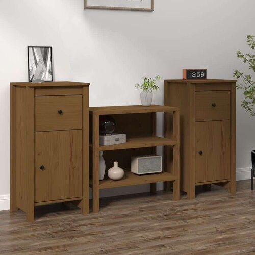  Komoda 2 kosa medeno rjava 40x35x80 cm trdna borovina, (20654746) Slike