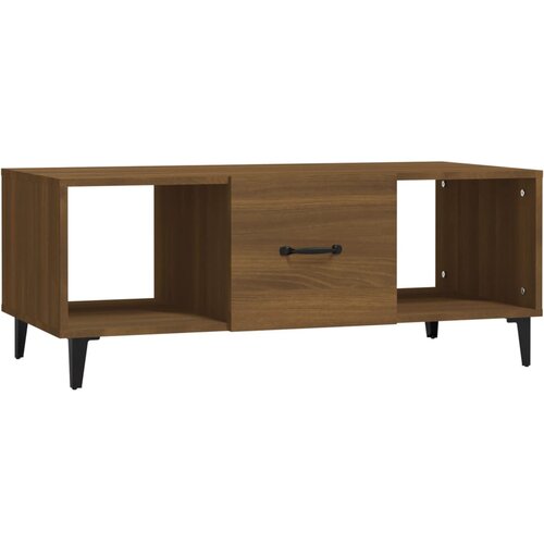 Maison Chic Klubska mizica - kavna mizica - Nizka mizica rjavi hrast 102x50x40 cm konstruiran les, (21753097) Slike