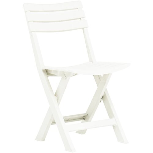 Maison Chic Zložljiv Vrtni Stoli - Stol za vrt 2 kosa plastika bele barve JS2637, (21876504) Slike