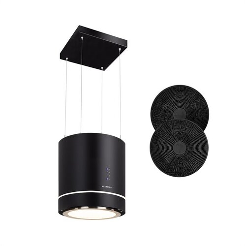 Klarstein Tron Ambience, otočna kuhinjska napa, &Oslash; 40 cm, recirkulacija 521 m&sup3; / h, LED, črna Cene