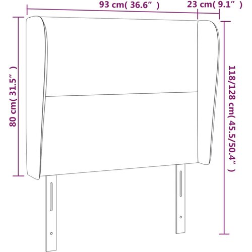  Uzglavlje s u&amp;scaron;ima krem 93x23x118/128 cm od tkanine Slike