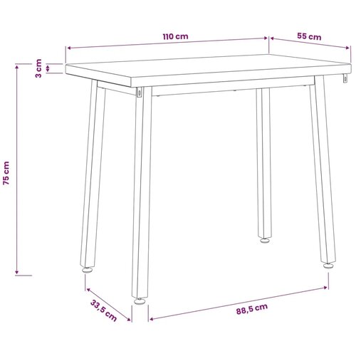  110 x 55 x 75 cm Čvrsto drvo akacije Bijela i crna Pravokutni - Bijela i crna 110 x 55 x 75 cm Četvrtasto Slike