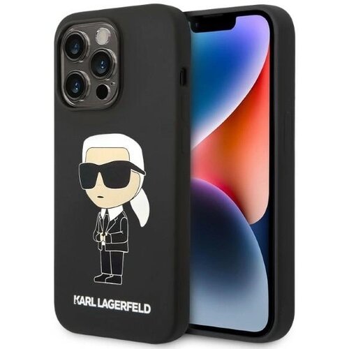 Karl Lagerfeld SILIKONSKA IKONIK ZA MAGSAFE OVITEK ZA IPHONE 14 PRO MAX - ČRNA, (21899355) Cene