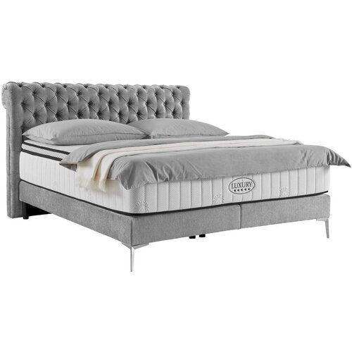 Premium Living Postelja Boxspring Queen, Siva, 180x200 Cene
