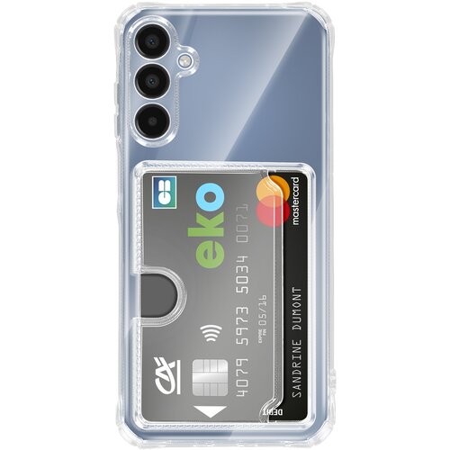 AVIZAR Etui za Galaxy A15 z vgrajenim držalom za kartice in okrepljeni kotički, Prozorna, (5000275441) Cene
