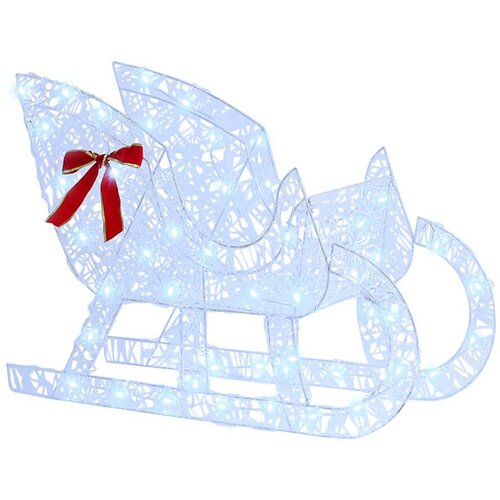  Reindeer vuče saonice Hladna bijela 70 x 26 x 130 cm Akril Slike