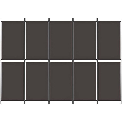  pregrada s 5 panela smeđa 250x180 cm od tkanine Slike