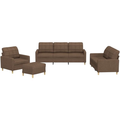vidaXL 4-dijelni set sofa s jastucima smeđi od tkanine Cijene