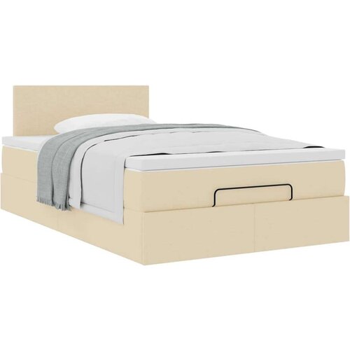 vidaXL Otomanski okvir kreveta s madraca krem 120x190 cm od tkanine Cijene