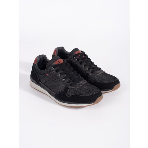 VICO Black Men's Lace-Up Sports Shoes Cene