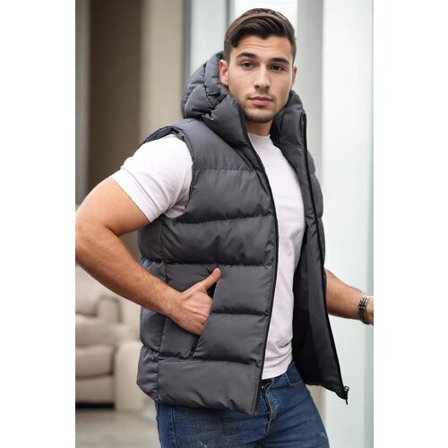 Dewberry 98149 Hooded Mens Vest-ANTHRACITE Cene