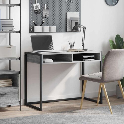  Stol s pohranom Siva Sonoma 100 x 50 x 75 cm Konstruirano drvo Cijene