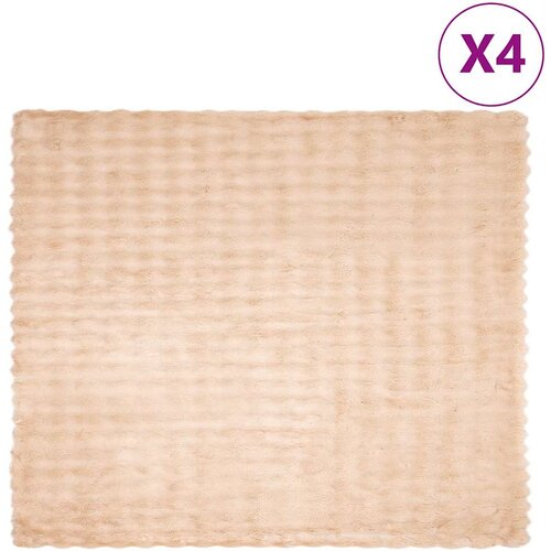 vidaXL Dežnik iz umetnega zajčjega krzna 4 pcs Bež 220 x 240 cm Cene