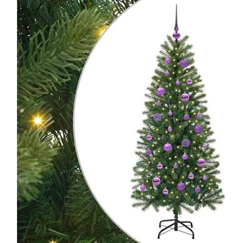 VidaXL Umjetno božićno drvce s stalakom Zelena 150 cm PE i PVC Slike