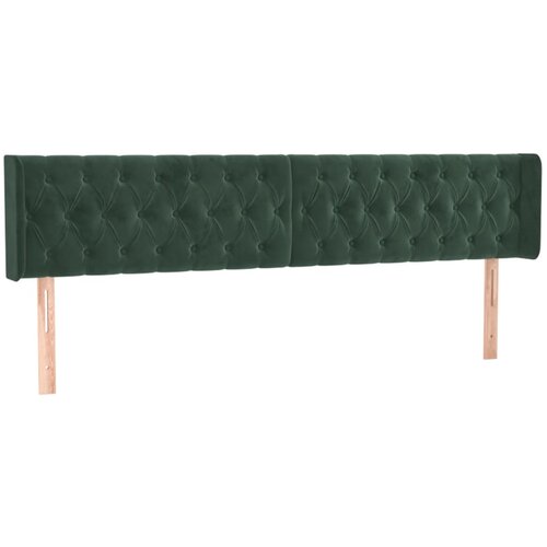 VidaXL Uzglavlje s u&amp;scaron;ima tamnozeleno 183x16x78/88 cm bar&amp;scaron;unasto Slike