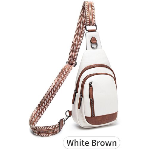 INF Ženska prsna torba v elegantni kontrastni barvi White+Brown, (21781467) Cene