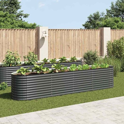 Furnova Visoka greda 400x80x81 cm pocinkano jeklo siva, (21922154) Cene