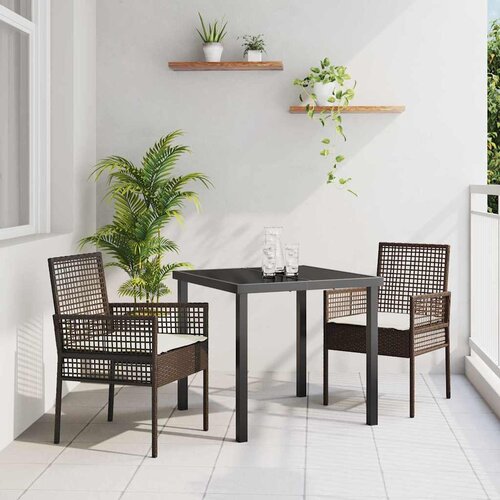  Vrtna stolica s jastukom 2 pcs Smeđa 55 x 53 x 85 cm poliratan Cene