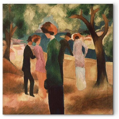  Slika - August Macke &amp;ndash; Lady in Green Jacket 40x40 Premium Print Slike