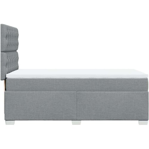 VidaXL Krevet s oprugama i madracem svjetlosivi 100x200 cm od tkanine Slike