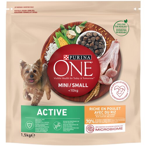Purina One Mini Active piletina i riža - 18 kg (12 x 1,5 kg) Cijene