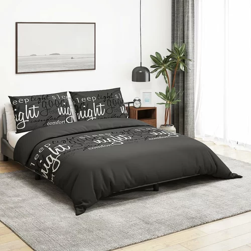 vidaXL Set posteljine za poplun crna 260 x 240 cm pamučni
