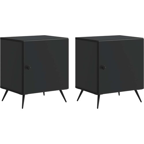  Noćni ormar 2 kom. Crna 43 x 34,5 x 50 cm Konstruirano drvo Slike