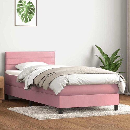 Box spring krevet s madracem ružičasti 80 x 220 cm bar&scaron;unasti Cijene