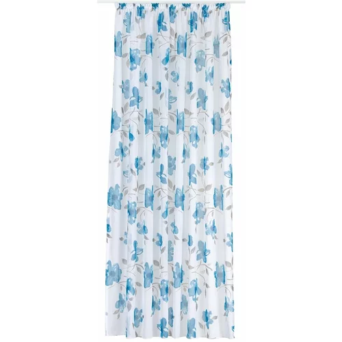 Mendola Fabrics Bela/modra prosojna zavesa 300x260 cm Mariola – Mendola Fabrics