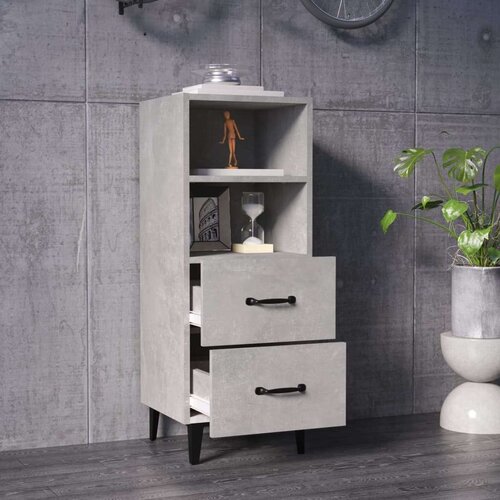  Komoda siva boja betona 34 5x34x90 cm od konstruiranog drvo Slike