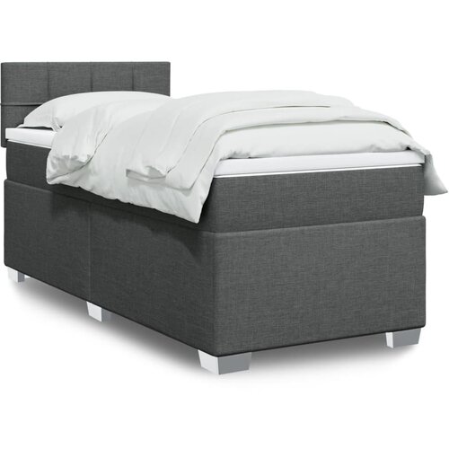 vidaXL Box spring postelja z vzmetnico temno siva 80x200 cm blago Cene