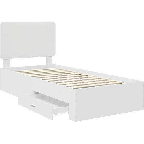  Okvir za krevet Bijelo 90 x 190 cm Konstruirano drvo Slike