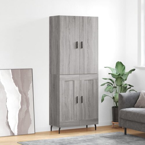 vidaXL Visoka komoda siva sonoma 69,5x34x180 cm inženirski les Cene