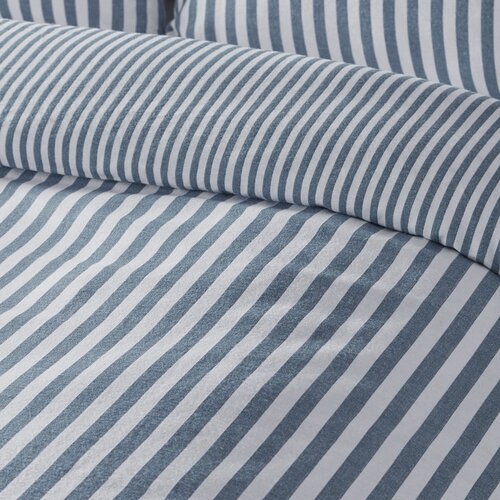 Catherine Lansfield Modra flanelna posteljnina za zakonsko posteljo 200x200 cm Stripe &amp;ndash; Slike