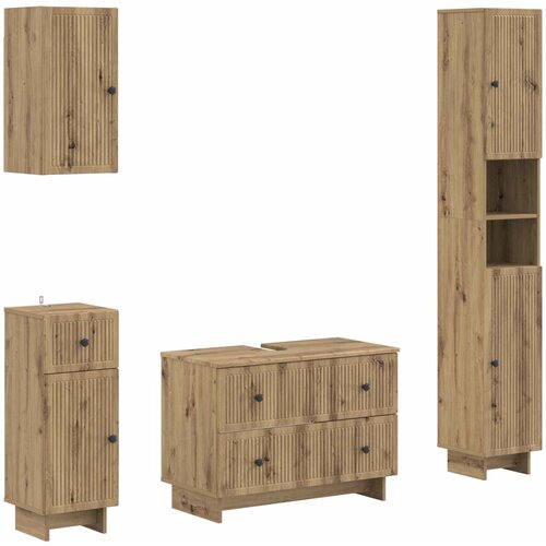  Set kupaonskih ormara od 4 dijela EDE Hrast artisan Cene