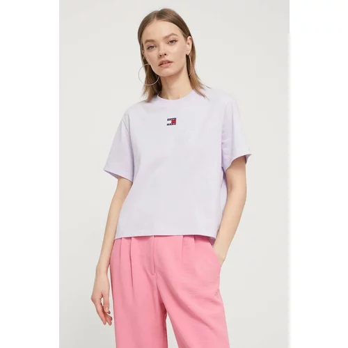 Tommy Jeans Kratka majica ženski, vijolična barva