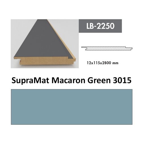 AGT profil Zidni MDF LB-2250 SupraMat Macaron Green (3015) 2800x115x12mm ( 026-035 ) Cene