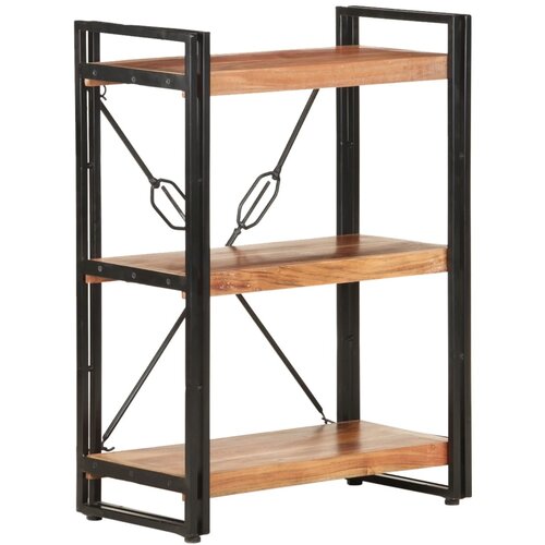 The Living Store Knjižna omara 3-nadstropna 60x30x80 cm trden akacijev les - Knjižna Omara, (21437226) Cene
