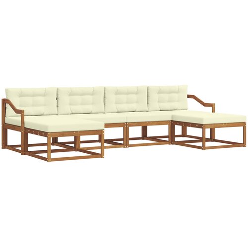  Set vanjskih sofa 6 kom. Prirodna i krem Smeđa 325 x 162,5 x 73 cm Slike