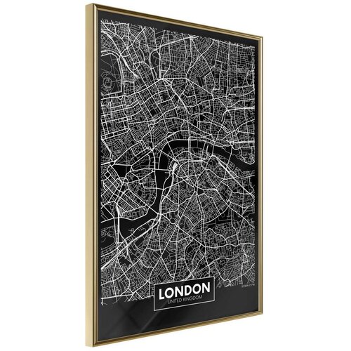  Poster - City Map: London (Dark) 40x60 Slike