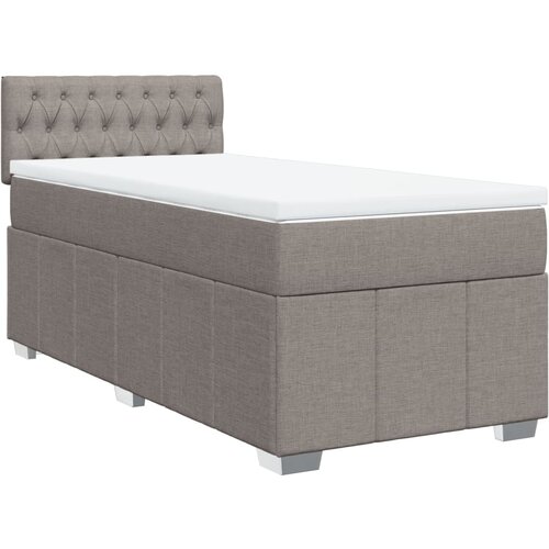 VidaXL Krevet s oprugama i madracem smeđesivi 90x190 cm od tkanine Slike