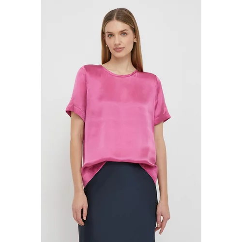 Sisley Svilena bluza roza barva