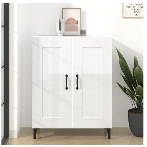  Komoda visok sijaj bela 69,5x34x90 cm konstruiran les Cene