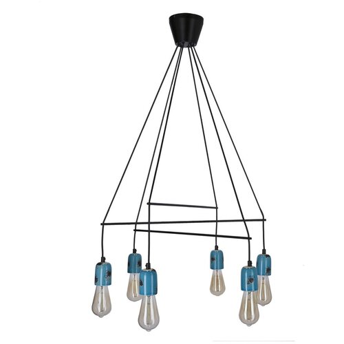 Candellux Lighting luster/visilica-vider viseća lampa crna 6X40W E27 Slike