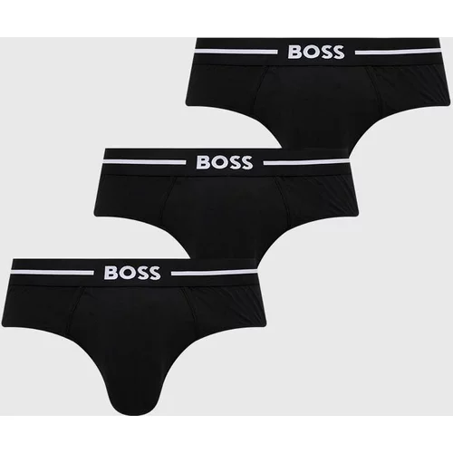Boss Moške spodnjice 3-pack moški, črna barva