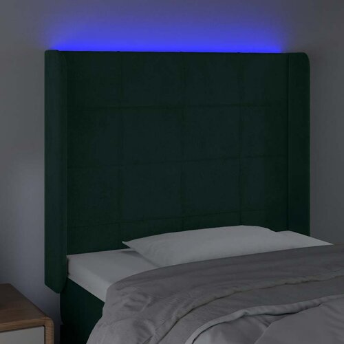  LED uzglavlje tamnozeleno 83x16x118/128 cm bar&amp;scaron;unasto Slike
