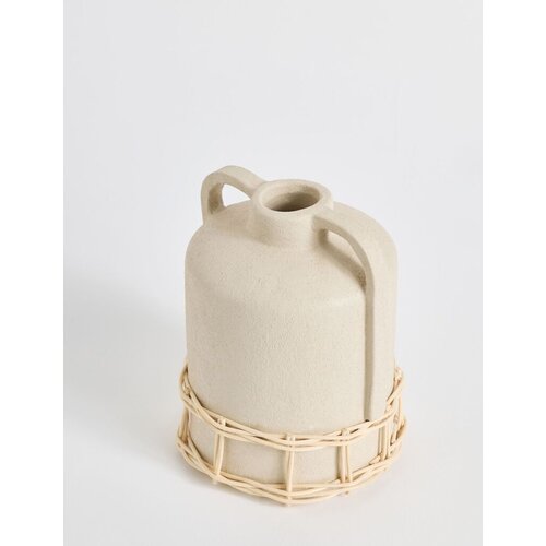 Aberto Design Vaza Handle Terracota, 14x19x14 cm, Krem Cene