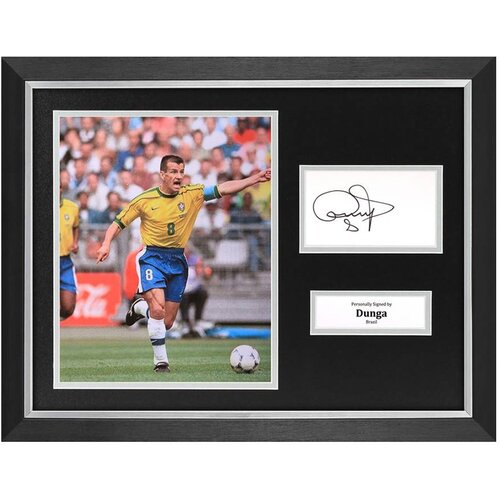  Dunga signed 16"x12" framed photo display brazil autograph memorabilia coa Cene